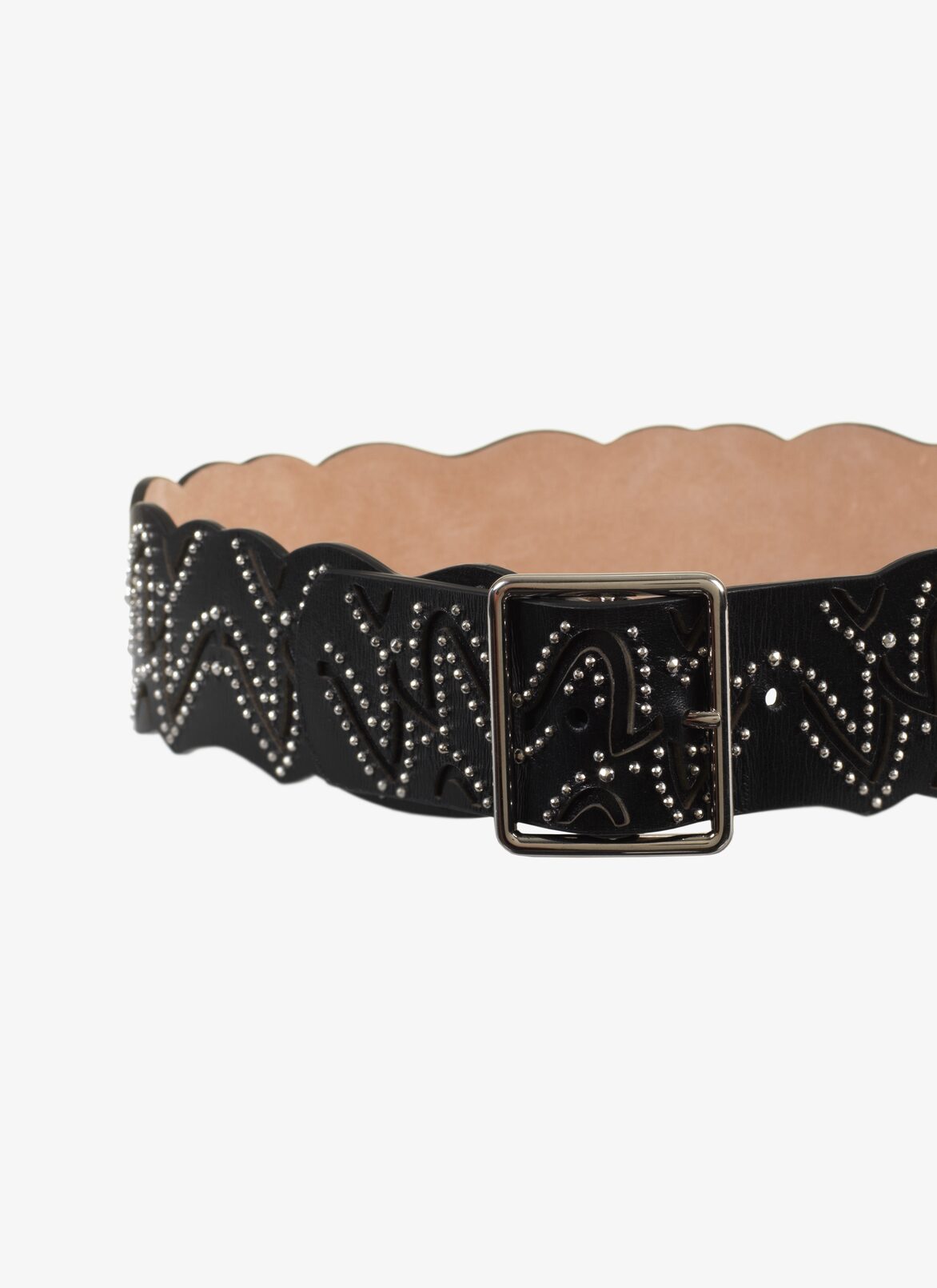 BELT CUIR LUX VAGUE+CLOU BLACK ALAÏA BLACK  BELT CUIR LUX VAGUE+CLOU BLACK